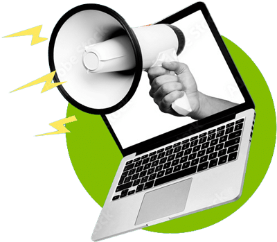 hand with a microphone coming out of a laptop