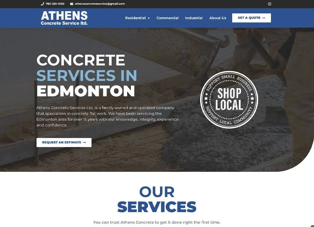 Concrete services in Edmonton by Athens Concrete Service Ltd. | Local concrete contractor.