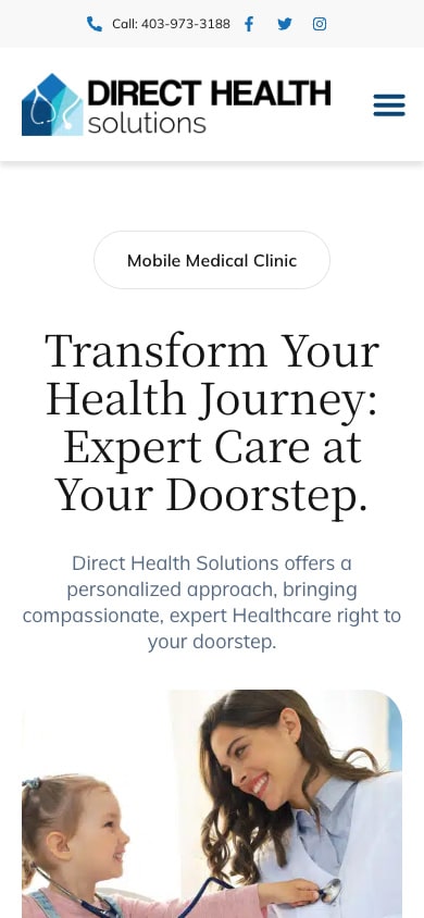 Direct Health Solutions mobile website screenshot