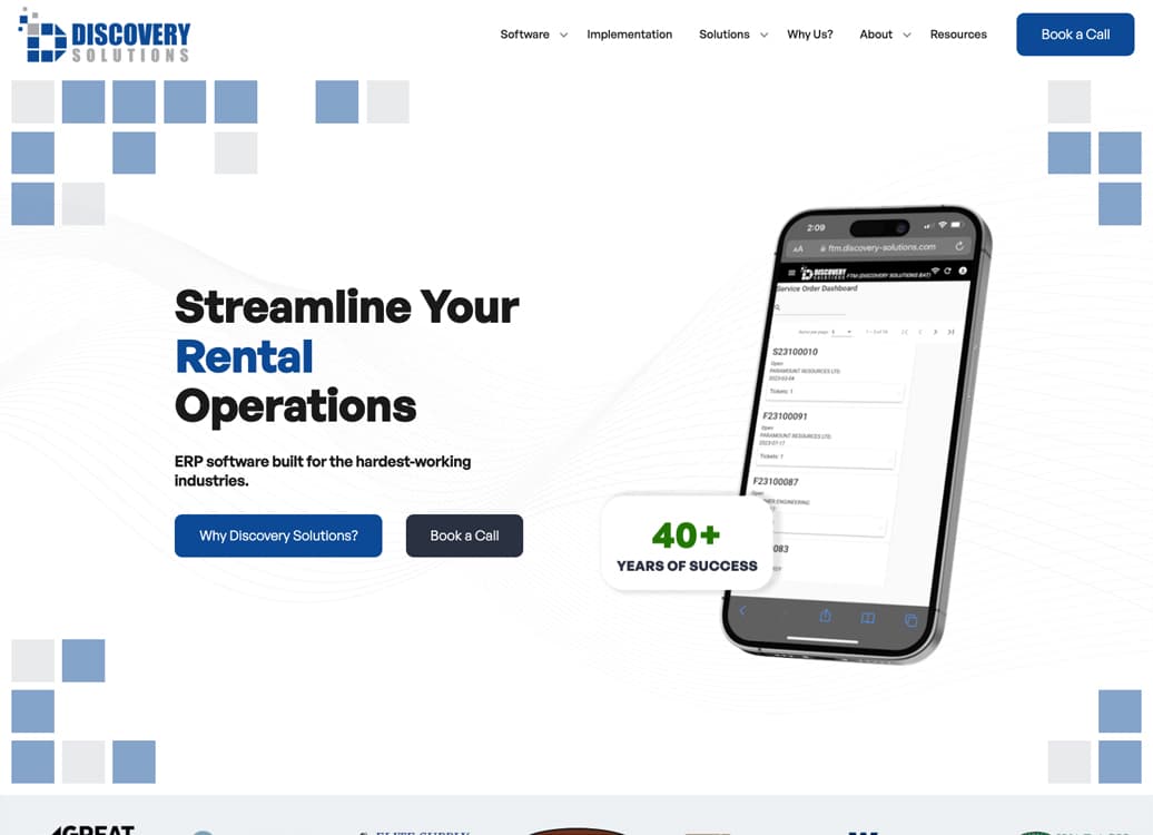 Discovery Solutions desktop website