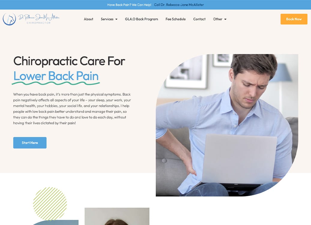 Dr. Rebecca desktop website screenshot