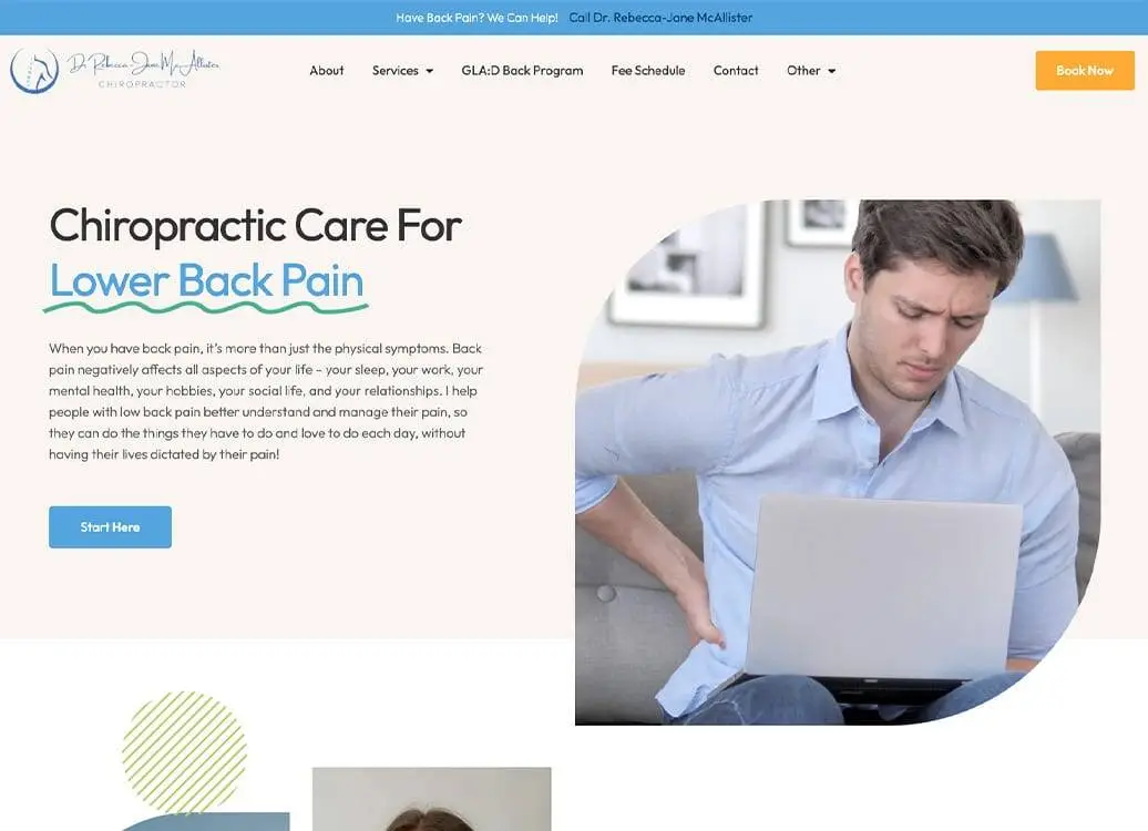 Lower back pain chiropractic care for pain relief and improved mobility.