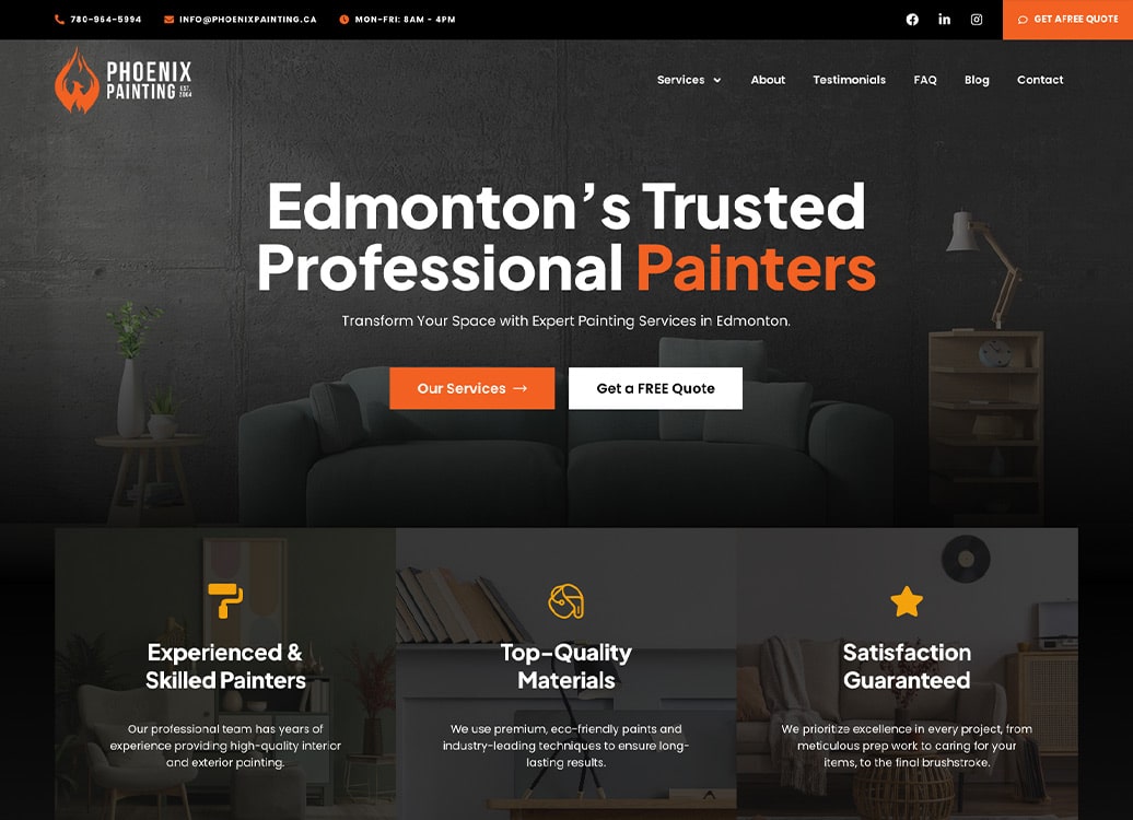 Phoenix Painting desktop website screenshot