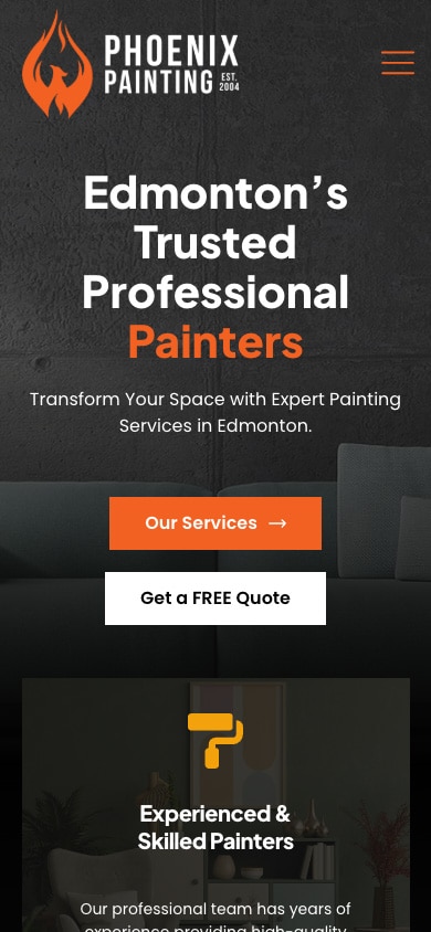 Phoenix Painting mobile website screenshot
