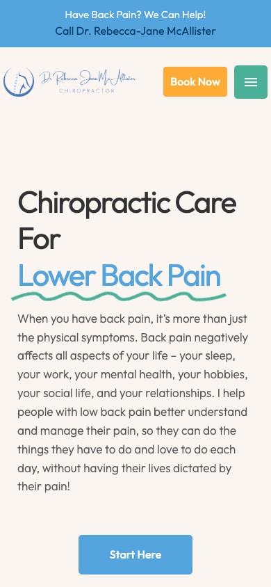 Dr. Rebecca mobile website screenshot