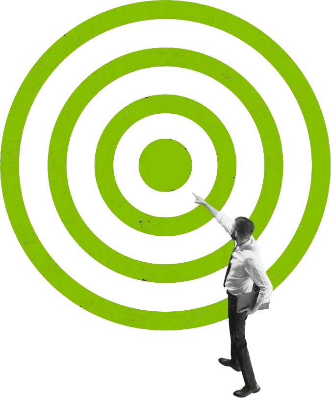Target audience reaching targeted marketing goals with strategic digital advertising.