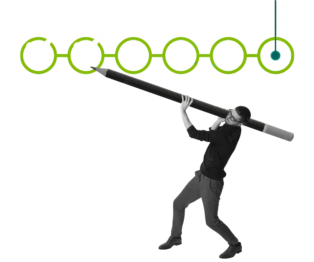 Checkmark achievement puzzle piece concept for project completion.