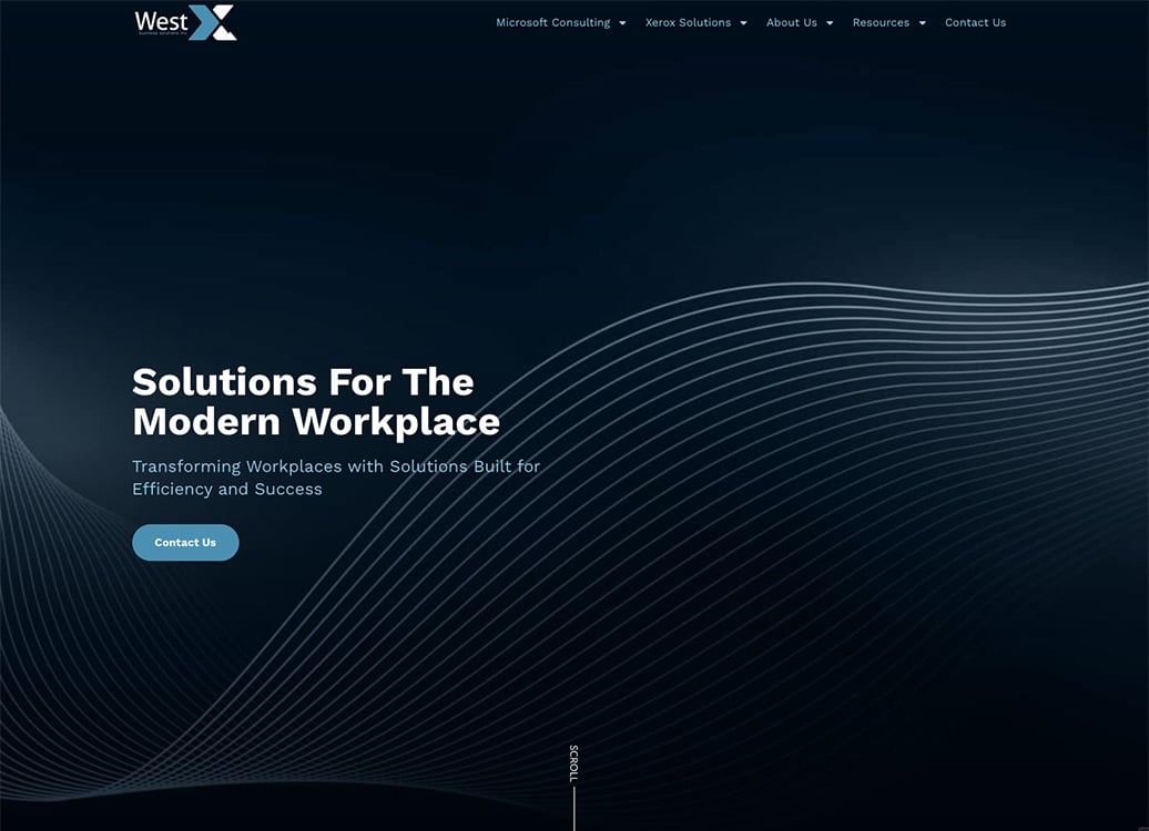 West X Business Solutions desktop website screenshot