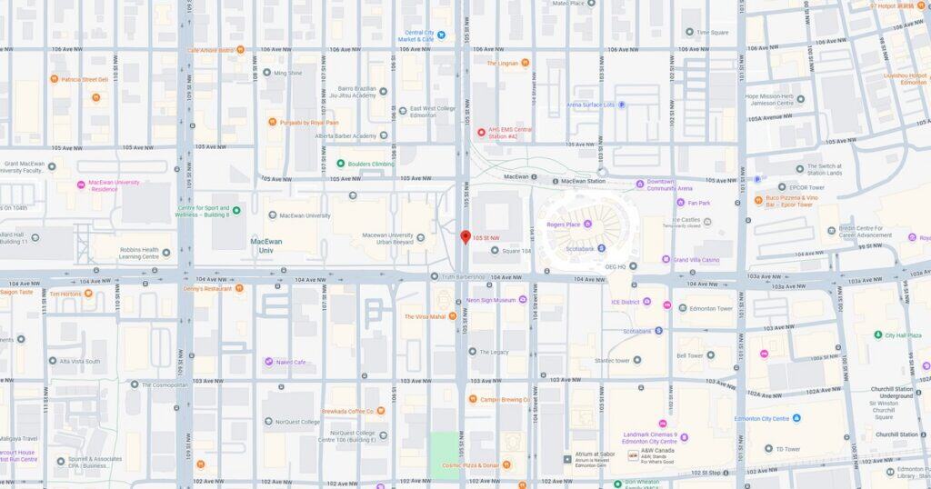 Detailed map of downtown Chicago highlighting streets and landmarks.