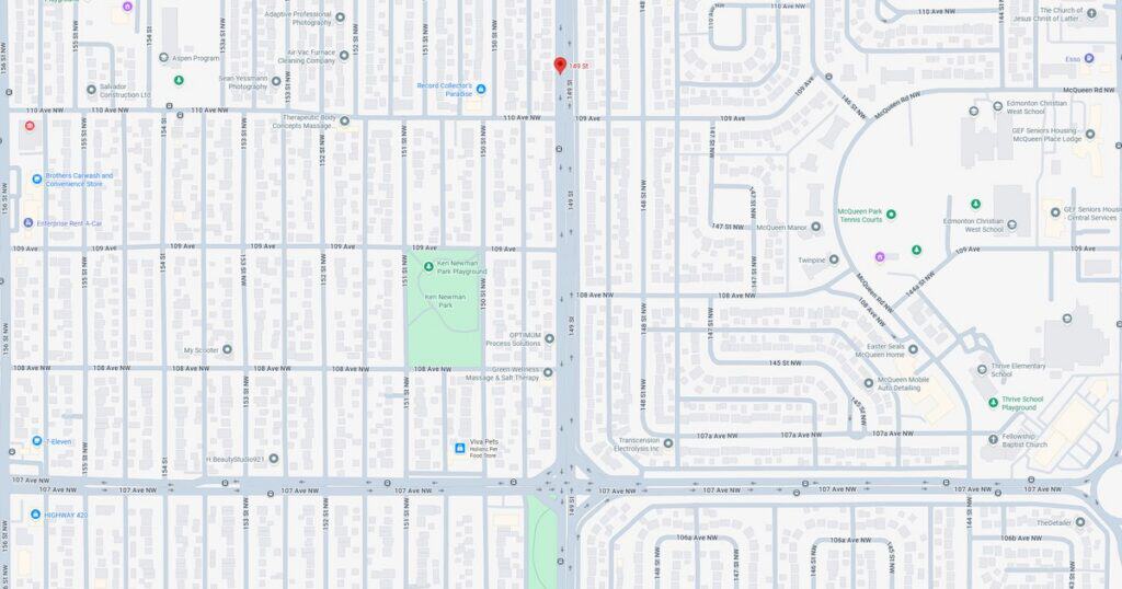 Downtown city map highlighting streets, parks, and landmarks for navigation and urban planning.