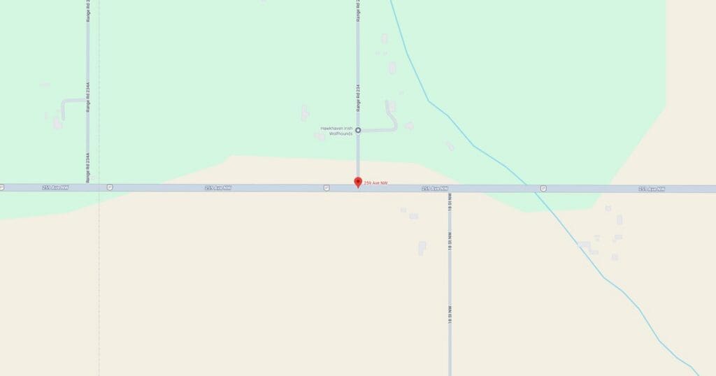 Map showing the location of the farmers' market at the intersection of Main Street and County Road 10, with surrounding roads and nearby areas.